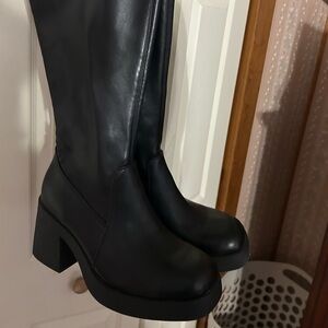 Torrid Black Heeled Knee-High Boots